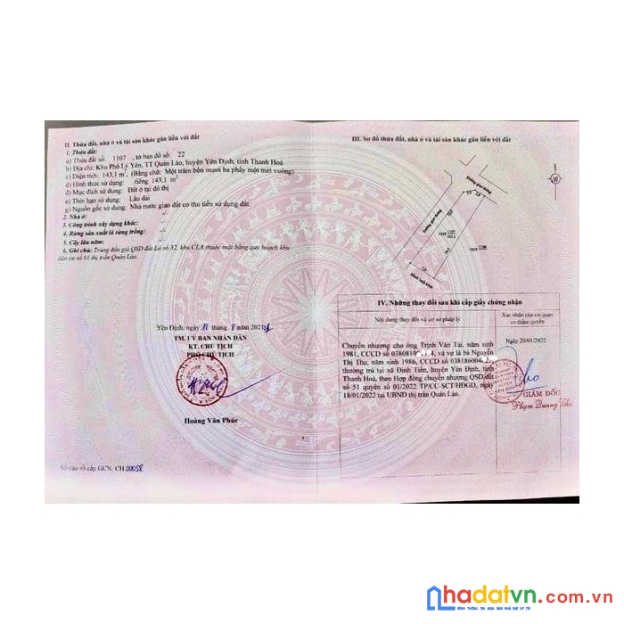 Sở hữu ngay lô đất vị trí đắc địa tại thị trấn quán lào, yên định, thanh hoá