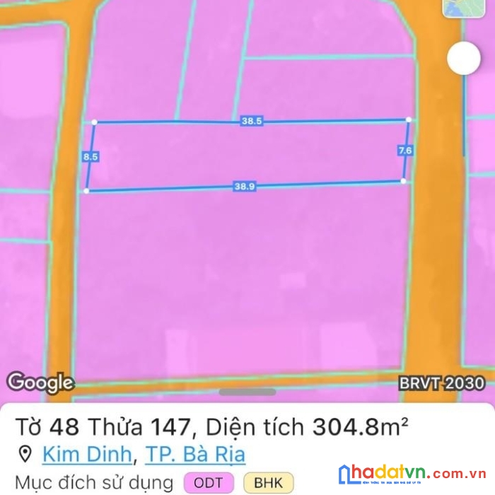 Duy nhất cơ hội sở hữu lô đất mặt tiền tại phường kim dinh, tp bà rịa
