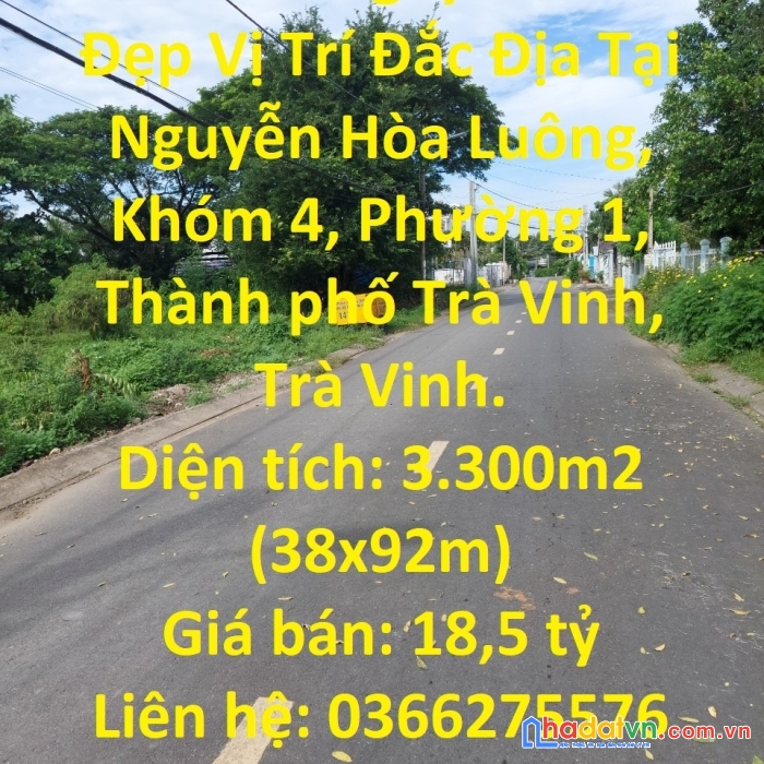 Sở hữu ngay lô đất đẹp vị trí đắc địa tại đường nguyễn hòa luông
