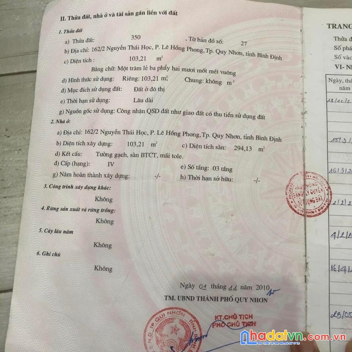 Chính chủ cần bán lô đất vị trí đắc địa tại phường lê hồng phong thành phố quy nhơn tỉnh bình định