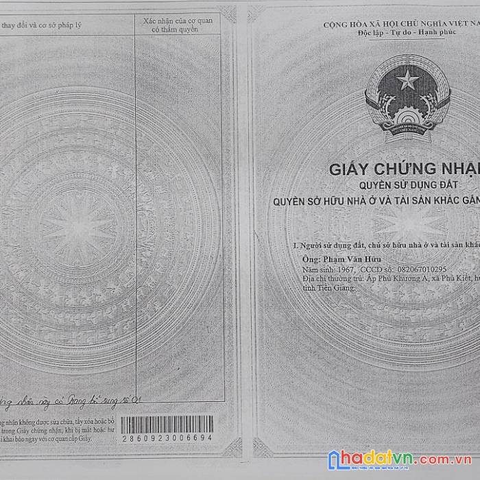 Chính chủ cần bán nhanh lô đất đẹp vị trí đắc địa tại tiền giang