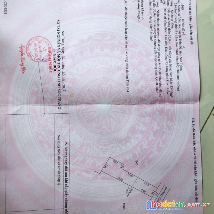 Hot!! cần bán gấp đất đường 934, xã viên an, trần đề, sóc trăng