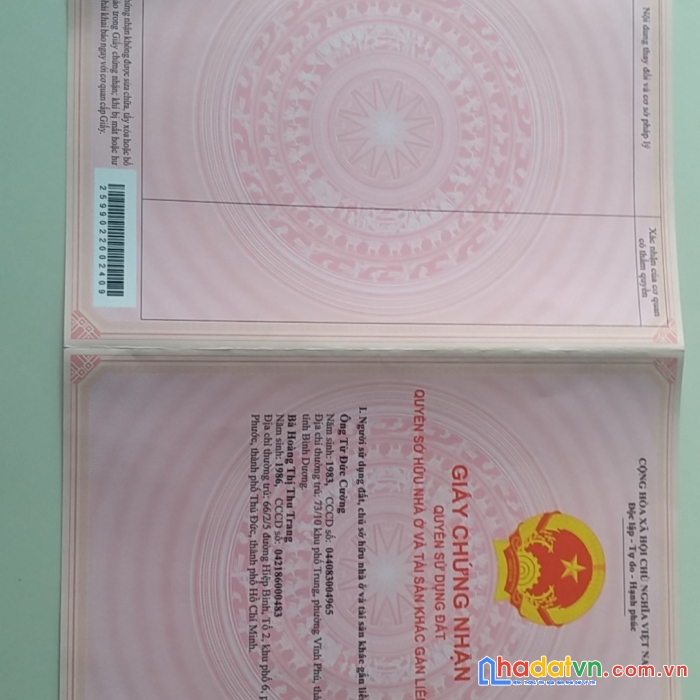 Chính chủ bán nhà 2 mặt tiền sông sài gòn