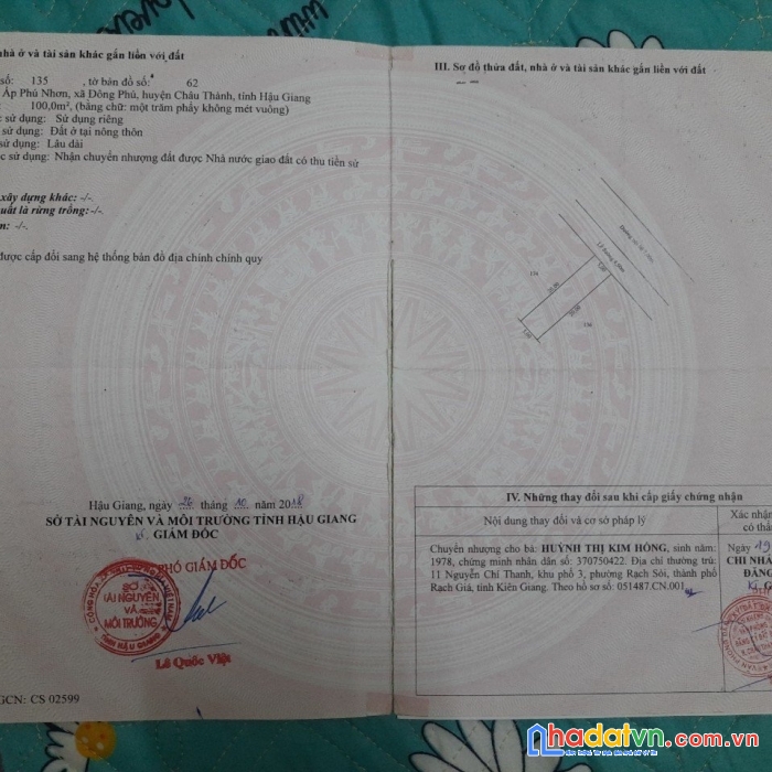 Cần bán lô đất nền đường số 3 kdc đông phú - châu thành- hậu giang