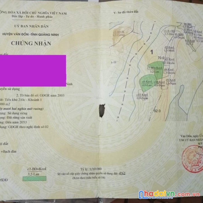 Chính chủ cần bán gấp lô đất rừng tại vân đồn quảng ninh.