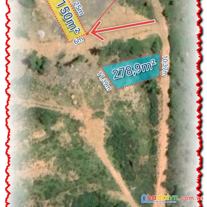 Bán nhanh đất 279m2 ngang 6m giá 300tr ở nha trang