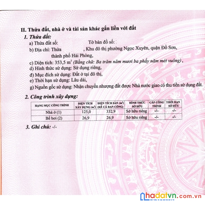 Bán villa sổ đỏ đồ sơn, hải phòng