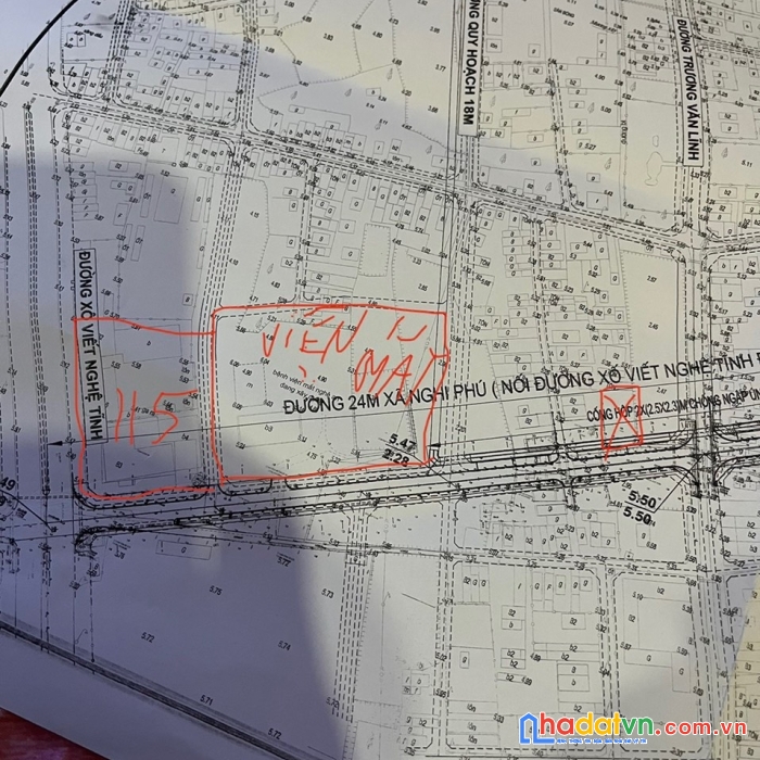 Đất 500m2 sắp quy hoạch đường 24m - xóm 10 nghi phú, tp vinh