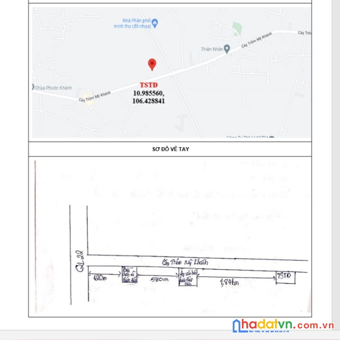 Bán đất mặt tiền đường nhựa 12m đường cây trôm - mỹ khánh.