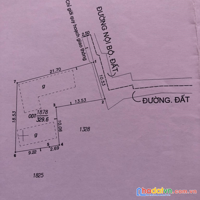 Bán đất diện tích 329m2 giá bán 7, 2 tỷ vị trí đẹp đường châu thới, dĩ an, bình dương