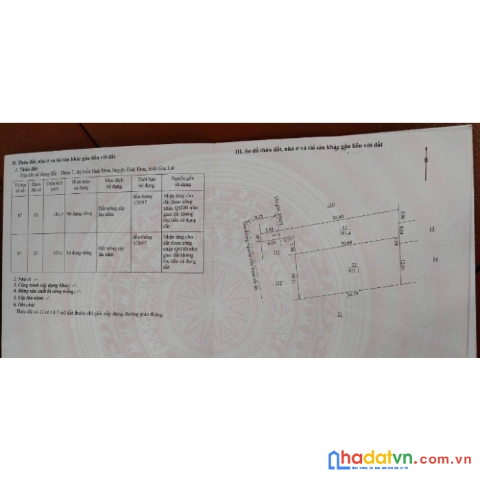 Đất mặt tiền nguyễn viết xuân, đắk đoa, thị trấn đăk đoa, gia lai