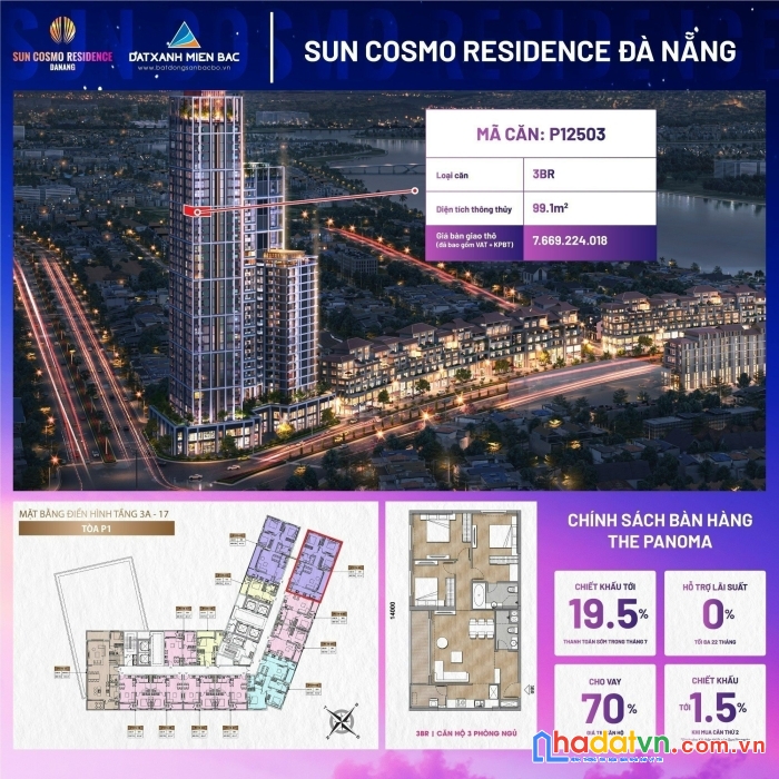 Duy nhất còn 1 căn góc hoa hậu 3pn p12503 nắm trọn tầm view 3 trong 1