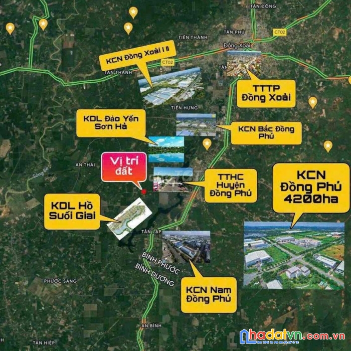 Đất trung tâm hành chính huyện đồng phú kế bên kdl