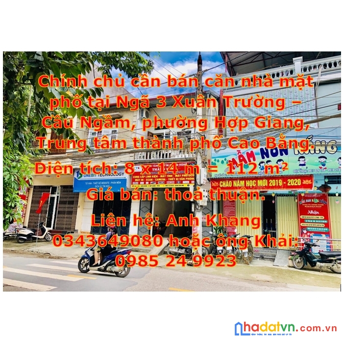 Chính chủ cần bán căn nhà mặt phố tại ngã 3 xuân trường – cầu ngầm, phường hợp giang, trung tâm
