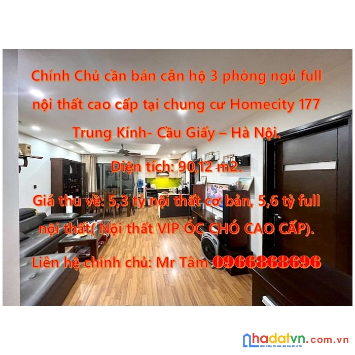Hot – hot – hot !! cần bán nhanh căn hộ 3 phòng ngủ full nội thất cao cấp tại chung cư homecity