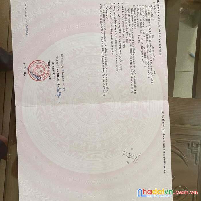 Cơ hội đầu tư sinh lời cao, bán đất tặng nhà tại thôn xuân lễ, xã tân dân, huyện sóc sơn, hà nội