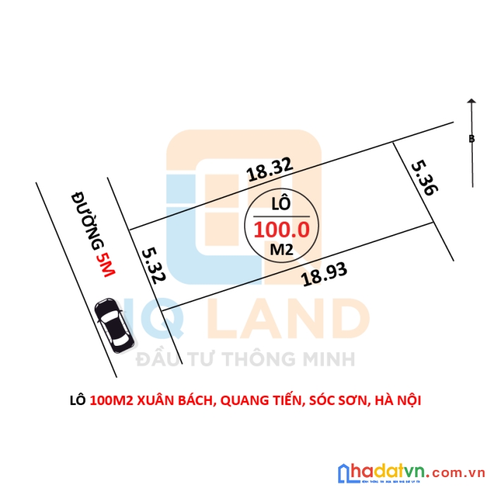 Cần bán lô đất đẹp 100m2 xuân bách, quang tiến, sóc sơn. đường trước đất ô tô tránh nhau.