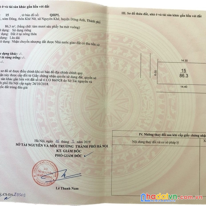 Cần bán lô đất 86,3m², x5 xóm đông, khê nữ - nguyên khê - đông anh - hà nội.