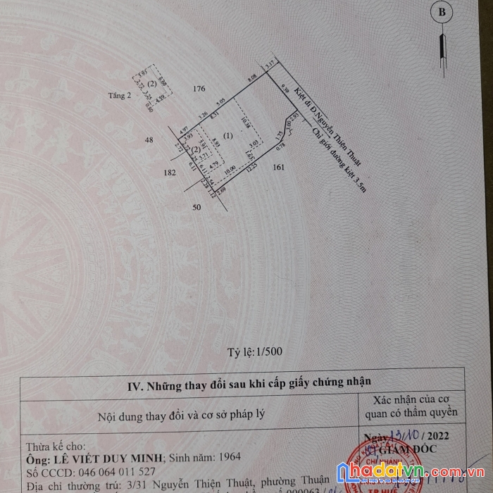 Chính chủ cần bán đất tặng nhà cấp 4 đường nguyễn thiện thuật, phường thuận hòa