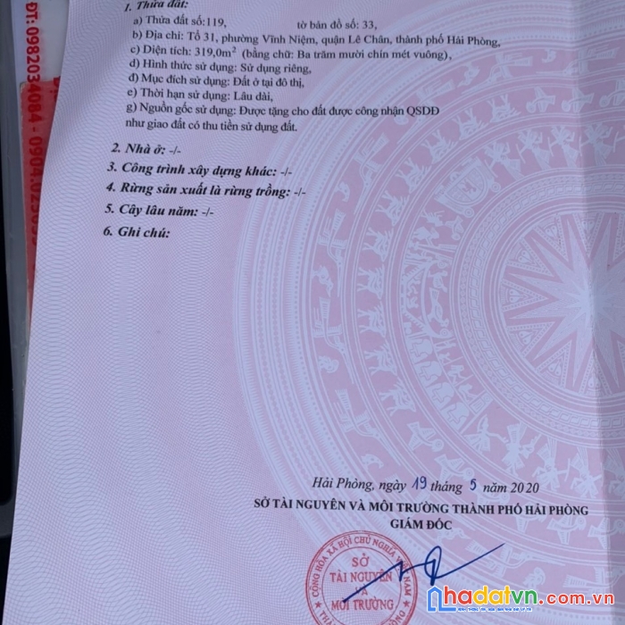 Bán lô đất ngõ phân lô 633 thiên lôi, vĩn niệm, lê chân, hp