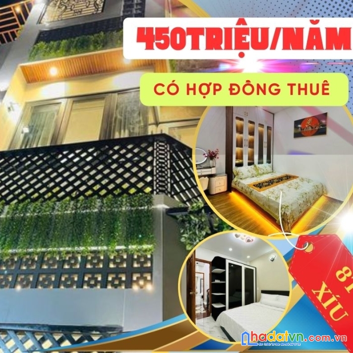 Nhà sát khu bắc hải,5 tầng,10pn -10wc full nội thất dòng tiền 450triệu/năm,8tỷ xíu