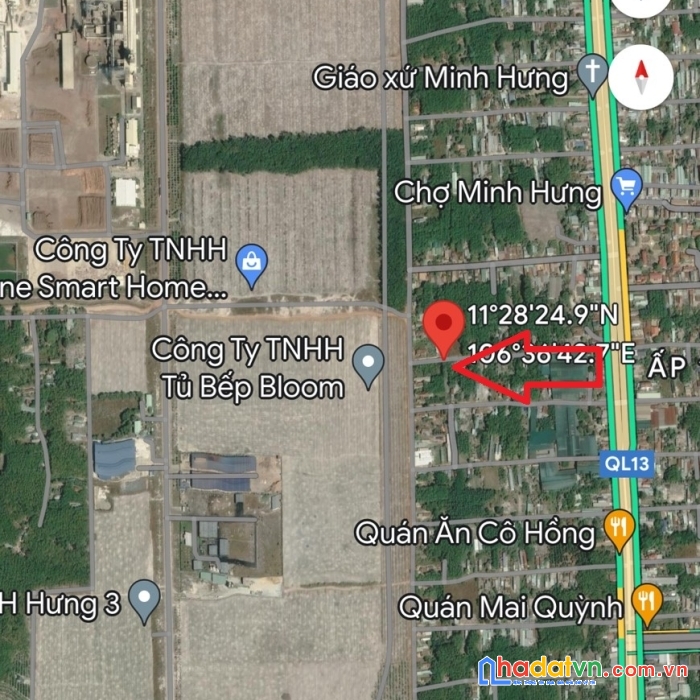 Cần bán gấp lô đất ngay chợ minh hưng giá rẻ, cách ql13 100m