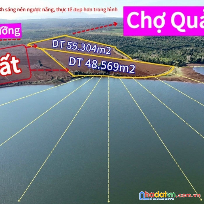 Bán 11 héc đất view hồ có 900m mặt tiền đường và 270m mặt tiền hồ, s hồng riêng, xe tải vào tận nơi