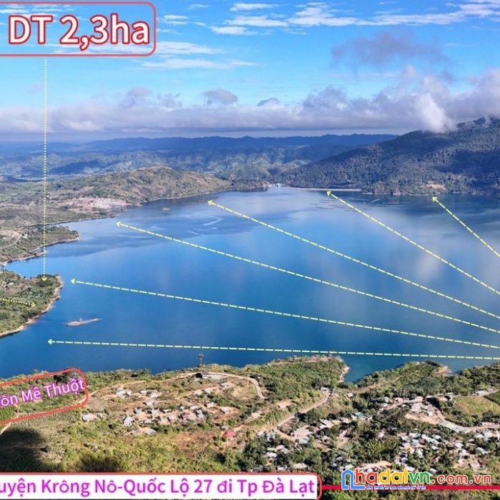 Bán 10.000m2 đất view hồ hình chiếc lá độc nhất vô nhị tại hồ nam ka, đất có 220m mặt tiền hồ