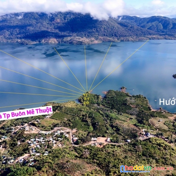 Bán 10.000m2 đất view hồ hình chiếc lá độc nhất vô nhị tại hồ nam ka, đất có 220m mặt tiền hồ