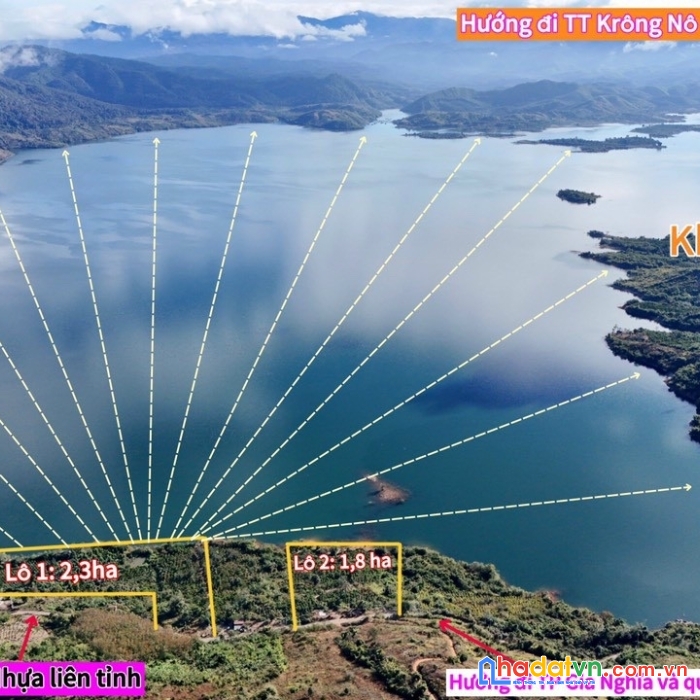 Bán đất mặt tiền đường nhựa liên tỉnh, đất có có 41m mặt tiền đường nhựa, có 229m là mặt tiền hồ