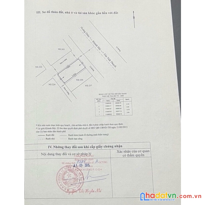 Bán căn nhà góc 3 mt đường khánh hội- quận 4