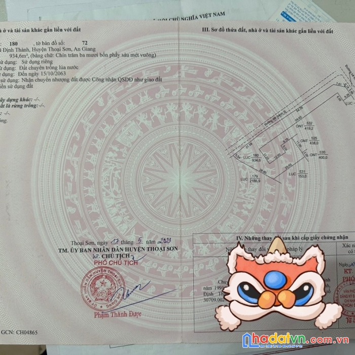 Bán 1400m2 có 420 thổ, 2 mặt tiền kênh g,định thành 