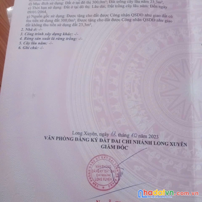 Bán thổ cư p.mỹ hoà, tp.long xuyên 8tr/m2