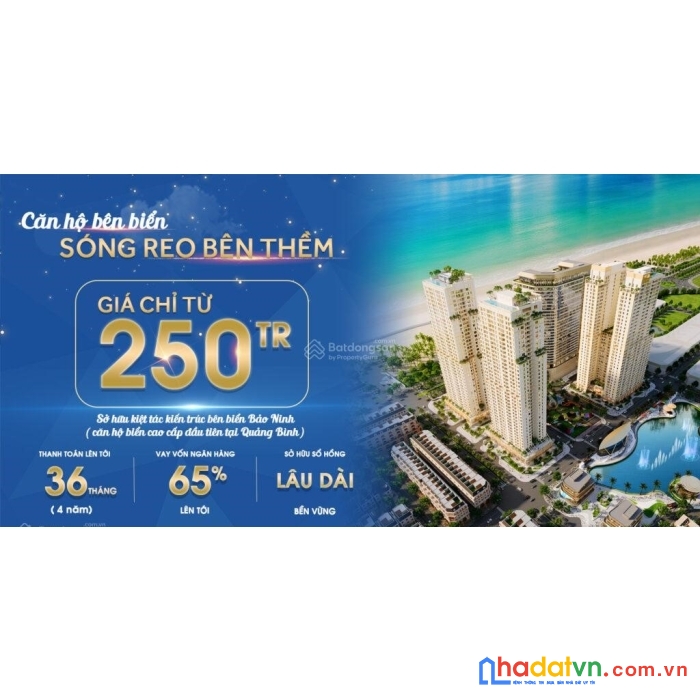 Sở hữu căn hộ cao cấp ven biển đầu tiên lâu dài tại biển bảo ninh quảng bình booking chỉ 50 triệu