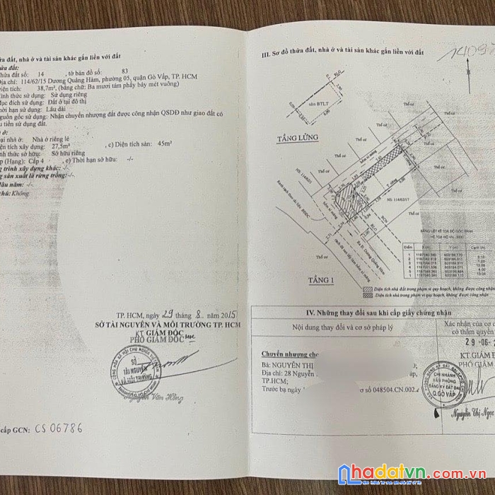 Cần tìm người mua cùng môi giới đôi bên cùng có lợi nhà ở dương quảng hàm gò vấp giá 3.55 tỷ
