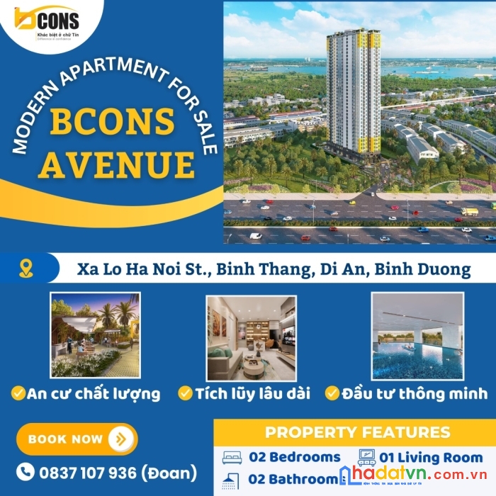 Căn hộ mặt tiền xa lộ hà nội bcons avenue giá từ 1,45 tỷ/căn. tt chỉ 5% nhận ngay chiết khấu 10,6%
