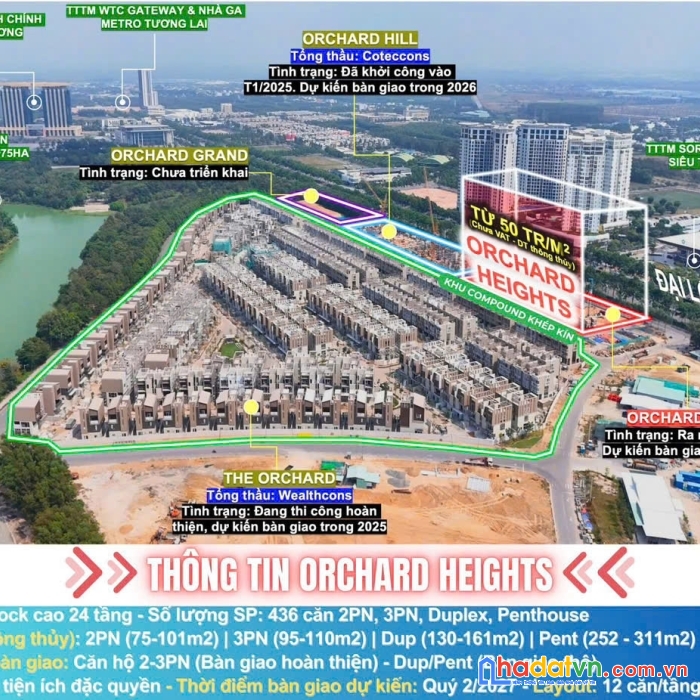 Căn 2pn orchard heights của capitaland, tuyến metro ngay cửa, 80m2, chỉ từ 50 triệu/m²