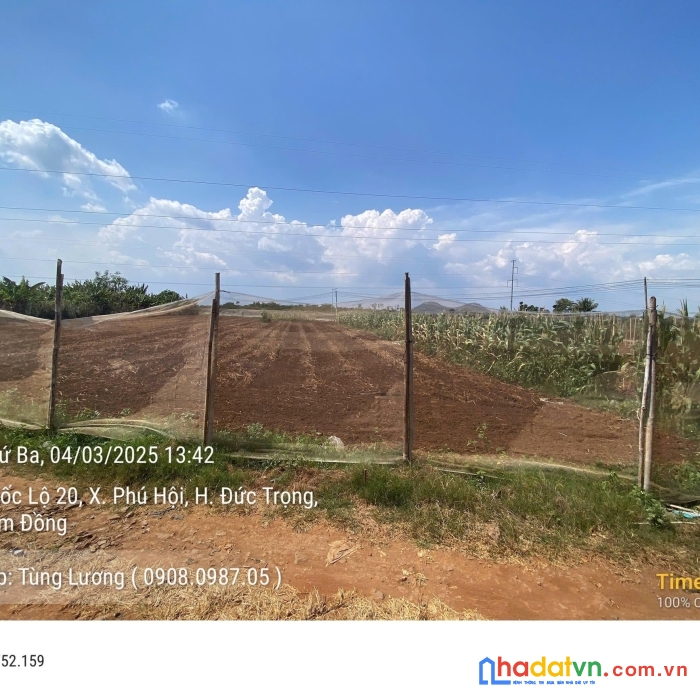 Bán đất 2 mặt hẻm petong 5m phú hội đức trọng