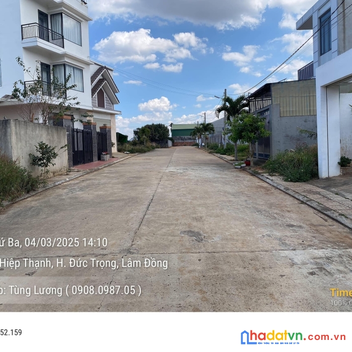 Bán đất khu phân lô hiệp thạnh, đức trọng, đường pê tông 10m