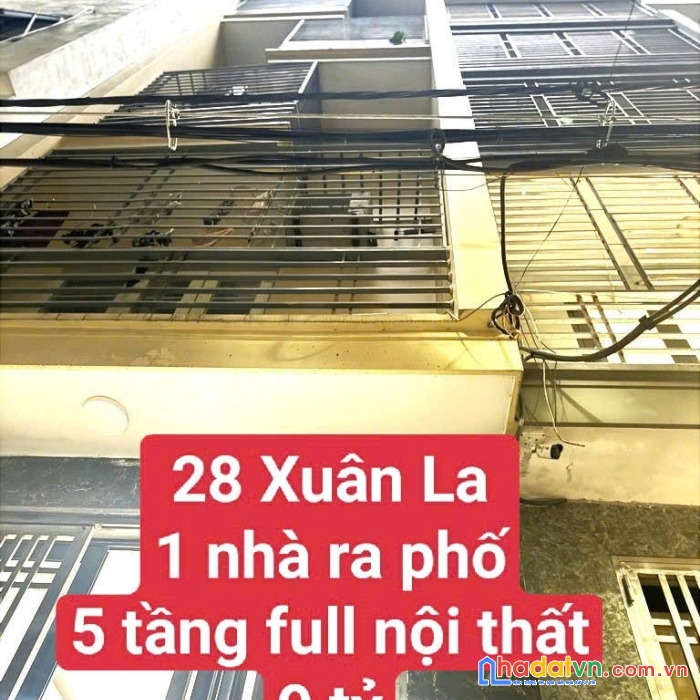 Bán nhà hiếm -ngõ 28 xuân la -ngõ thông-1nhà ra phố -5tầng mới -full nội thất -chỉ 9 tỷ
