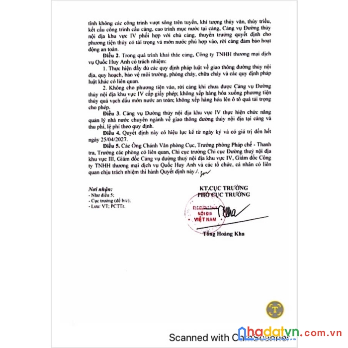 Cho thuê cảng quốc huy anh - phường tân hội - vĩnh long