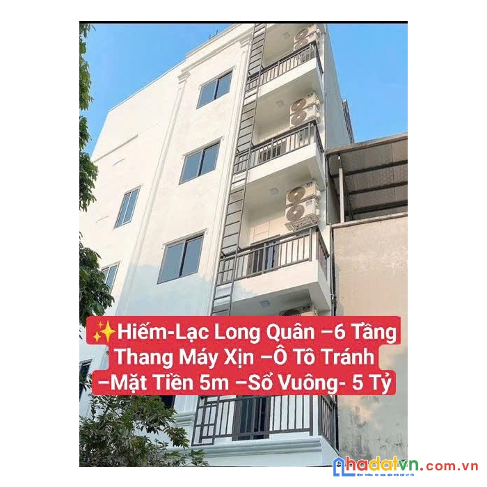Hiếm- lạc long quân-nhà mới 6 tầng thang máy- ô tô tránh- sổ vuông- mặt tiền 5m –chỉ 5 tỷ