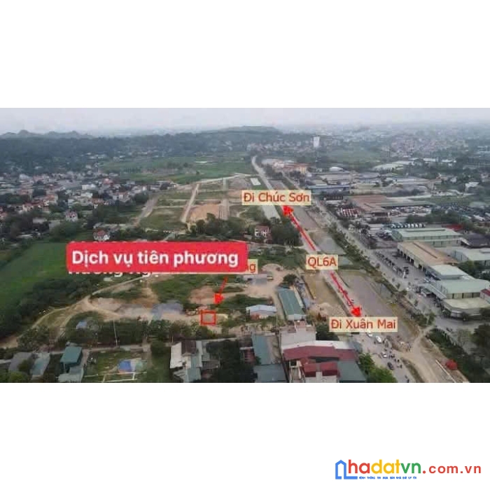 Bán lô đất dịch vụ tiên phương 75m mặt tiền 6m ,ô tô tránh nhau gần ql6 và kcn phú nghĩa