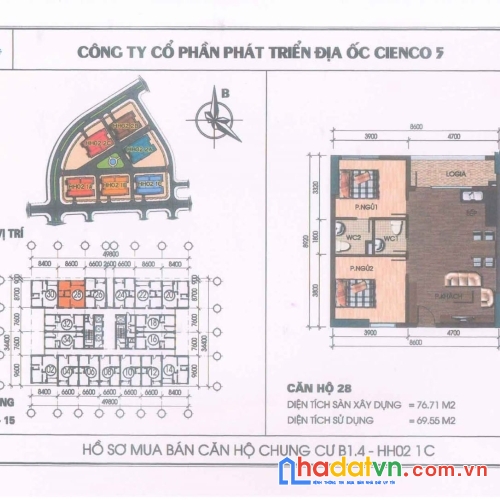 Bán căn hộ 828 khu 6 tòa trong chung cư thanh hà