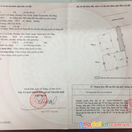 Chính chủ rao bán nhà tại đường lê duẩn, phường thanh khê - tp đà nẵng