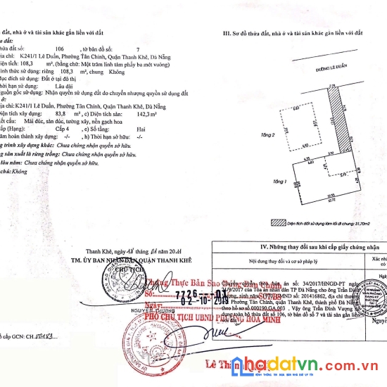Chính chủ rao bán nhà tại đường lê duẩn, phường thanh khê - tp đà nẵng