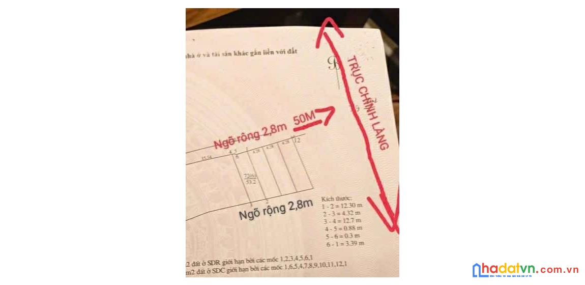 Bán đất sen hồ,lệ chi,gia lâm oto đỗ cửa giáp trục chính 54m2 nở hậu giá tốt,thoáng