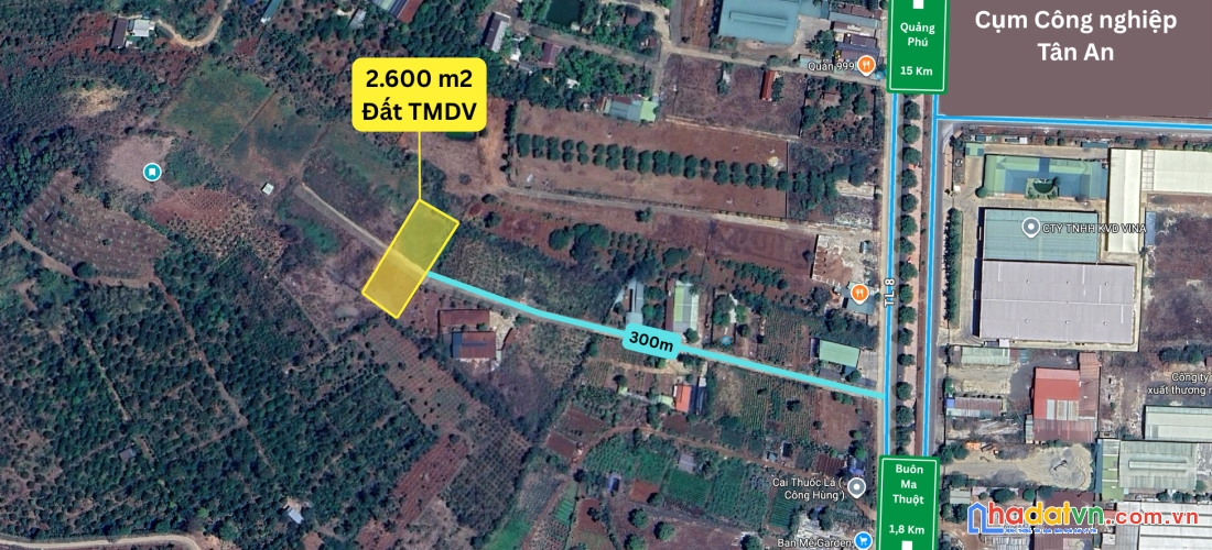 Bán 2400 m2 đất tmdv sổ sẵn - đối diện khu đô thị ân phú