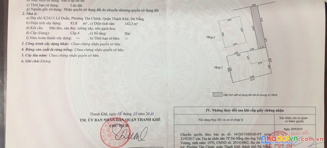 Chính chủ rao bán nhà tại đường lê duẩn - tp đà nẵng; dt đất 108,3 m2; giá 14,2 tỷ