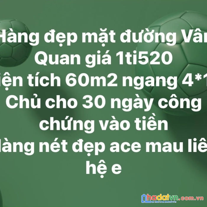 Bán dất 60m sdcc vân quan _đa phúc